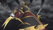 Shinjiro delivers the final blow on a damaged Anubis.