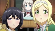 Azami, Clarissa and Klara face a naked Reiji.