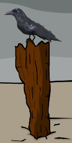The crow (which appears in other David Firth's animations) sitting on the Broken tree.