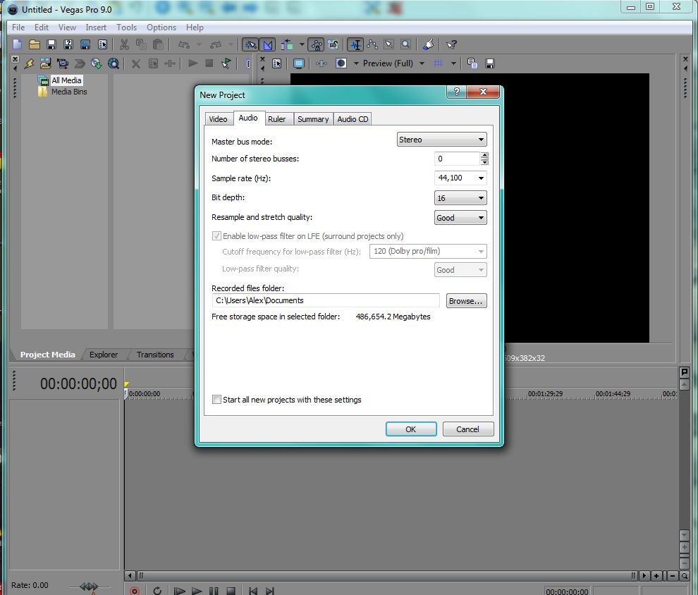 make a static text in sony vegas 16