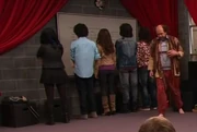 (from left to right) Jade, Robbie, Tori, Beck, and André's backs.