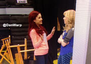 Ariana and Jennette on set Jan 31, 2013