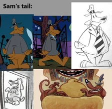 Sam shown in canon having tail