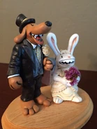 Steve's handmade (Probably wooden) wedding topper 2