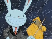 Sam & Max in the middle of a heavy rain