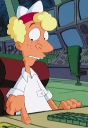 The curly blond haired one