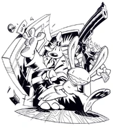 Sam & Max break in (black and white)