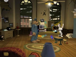 In the . The door is off-screen on the left wall, the closet is on the right.