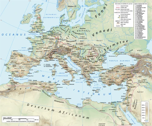 Id Roman Imperium sub Hadrian, samt id tolp iom roman legions.