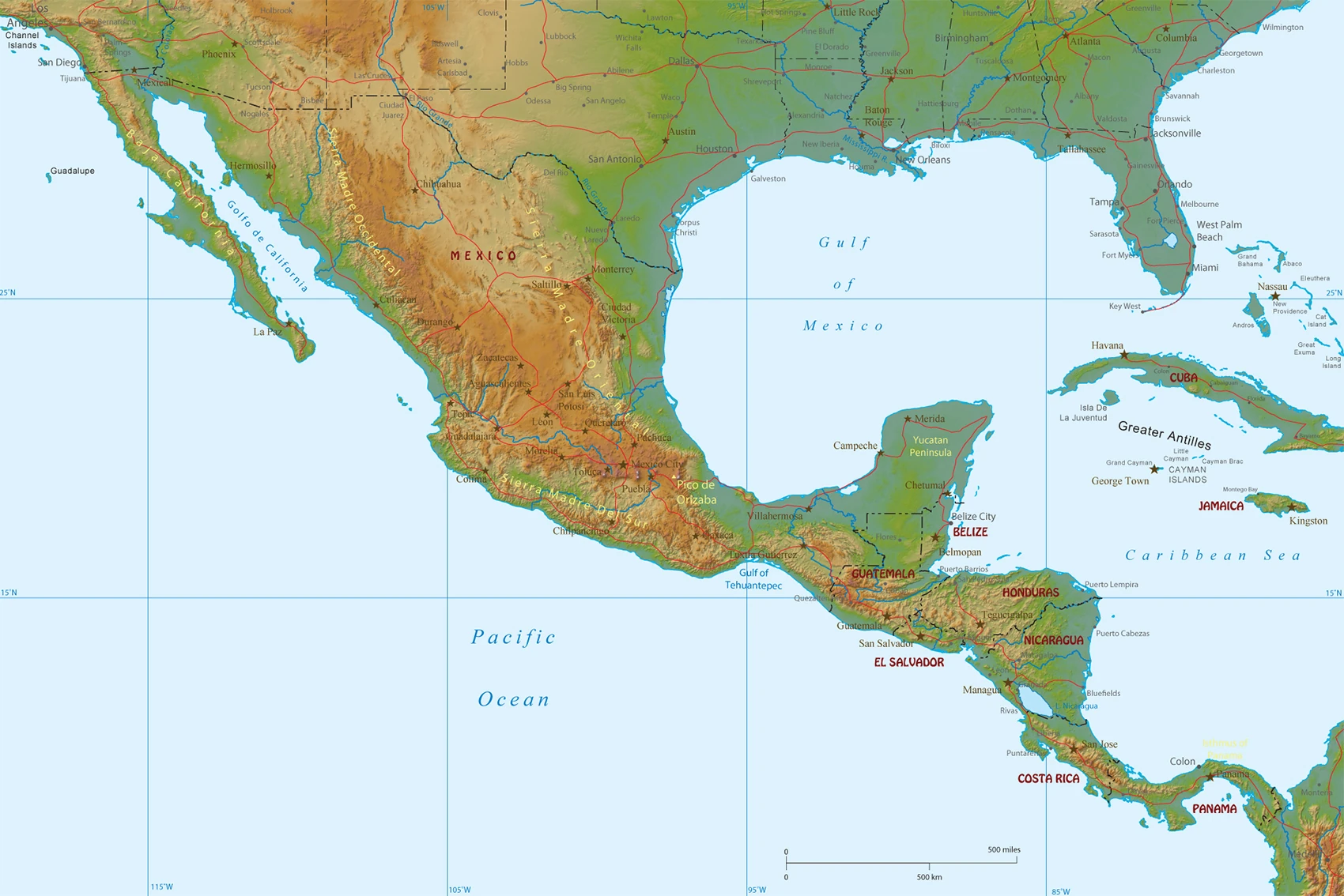 Central America | Samuels Attic: Map of the world Wiki | Fandom, image size:1700x1134