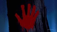 Jack leaves a bloody hand print