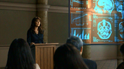 1x07 - Dr. Magnus giving a lecture as Tesla walks in