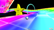 A section of Rainbow Road where you curve round to reach the next section.
