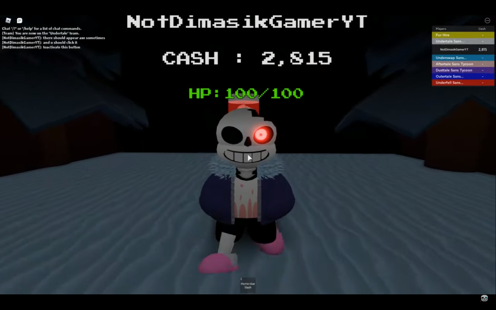 Roblox Sans AU Tycoon] Killer Sans showcase