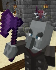 Vindicators with Enchanted Netherite axes + strength 1, and Vex´s with Enchanted Netherite Swords