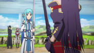 Asuna and Yuuki prepare to duel