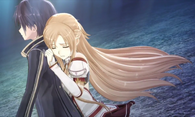 Kirito y Asuna abrazo tras error