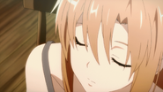 Cara dormida de Asuna en el sueño de Kazuto