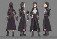 Diseño de Kirito hecho por Shingo Adachi para el anime de GGO.