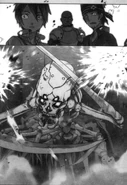 Klein y los clearers confrontando a La Calavera Segadora.