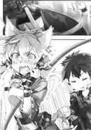 Kirito agarrando la cola de Sinon