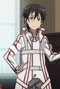 Kirito vistiendo el uniforme de los KoB.