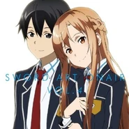 Asuna y Kazuto en la portada de Sword Art Online On Air 4