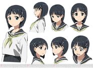 Diseño de caras de Sugu hecho por Shingo Adachi para el anime de ALO.