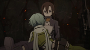 Sinon y Kirito cueva 2