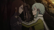 Kirito y Sinon cueva