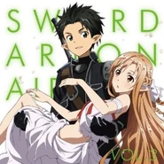 Asuna y Kirito en la portada de Sword Art Online On Air 3
