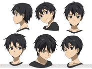 Diseño de caras hecho por Shingo Adachi para Kazuto en el anime de ALO.