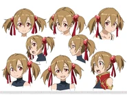 Diseño de caras hecho por Adachi Shingo para el anime de SAO.