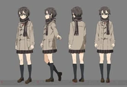 Diseño de Shino hecho por Shingo Adachi para el anime de GGO.