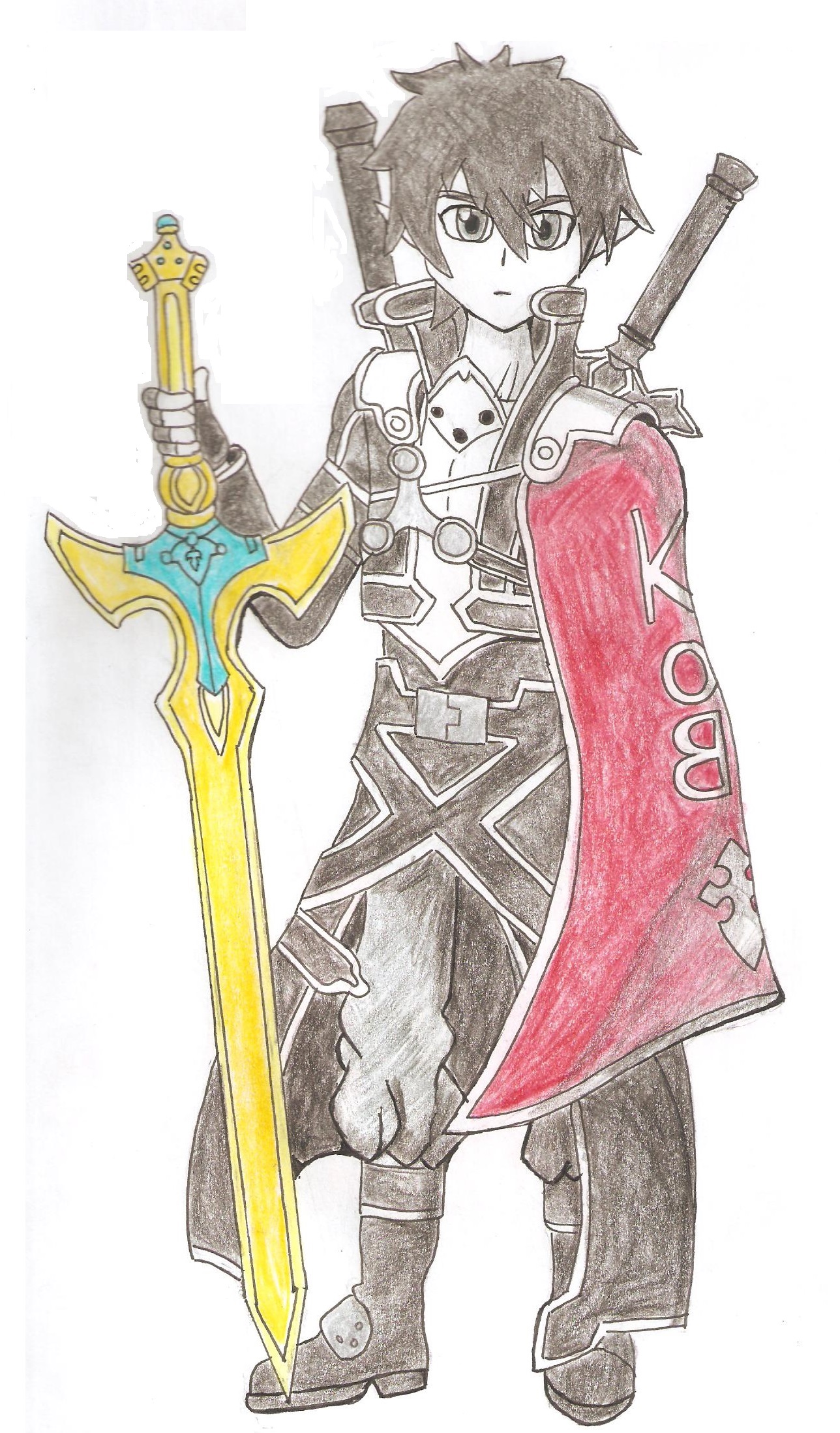 sword art online kirito drawing