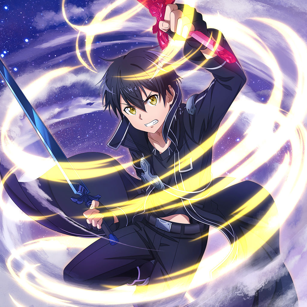 Drew this design for Kirito with a background displaying Eugeo's final  words. It's based on an original illustration from Monster Strike, which  recently collaborated with SAO. : r/swordartonline