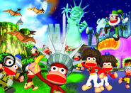 "USA", official artwork from the Ape Escape 2 Press Disc