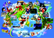 "World", official artwork from the Ape Escape 2 Press Disc