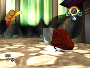 An Eno running away to prepare to charge at Spike