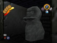 A Rock Monkey blending in as a statue