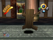 Hanzo using log substitute inside the temple
