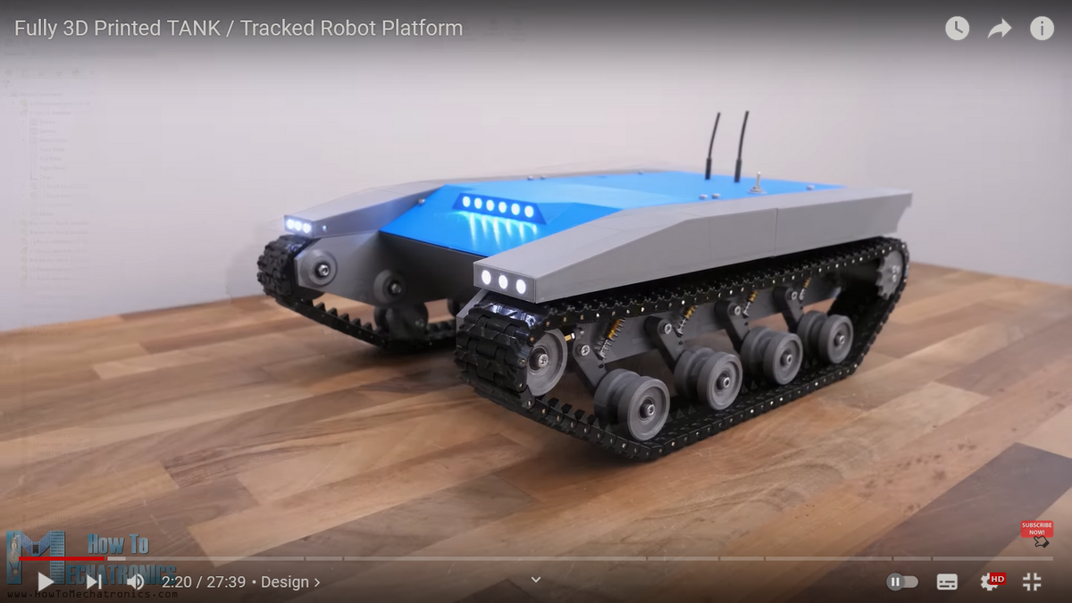 Fully 3D Printed TANK - Tracked Robot Platform