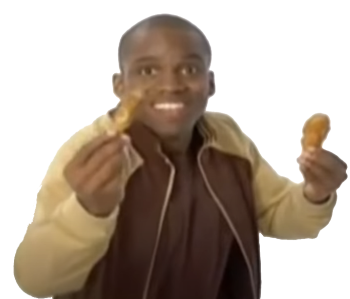 black man eating chicken kfc