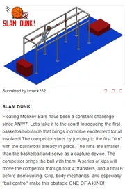 Screenshot of the submission of the Slam Dunk for the Obstacle Design Challenge