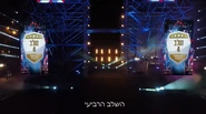 Old Final Stage logo (4 שלב) shown in the LED screens of Final Stage Tower, used in Ninja Warrior Israel