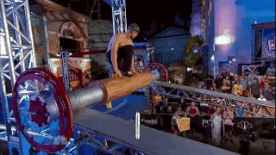  balancing on the top of the log