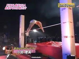  attempting the 1.60m jump of Flying Roll.