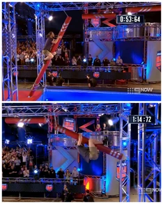 Lateral view of Australian Ninja Warrior 2's Pipe Climber (Top: First 3 pipes, Bottom: 3rd & 4th pipe)