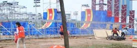 The design of Double Warped Wall before the taping of SASUKE Vietnam 4