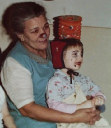 Peter Krug at the former children's home in Itzling, Salzburg. Austria. His aunt Olga is also pictured.